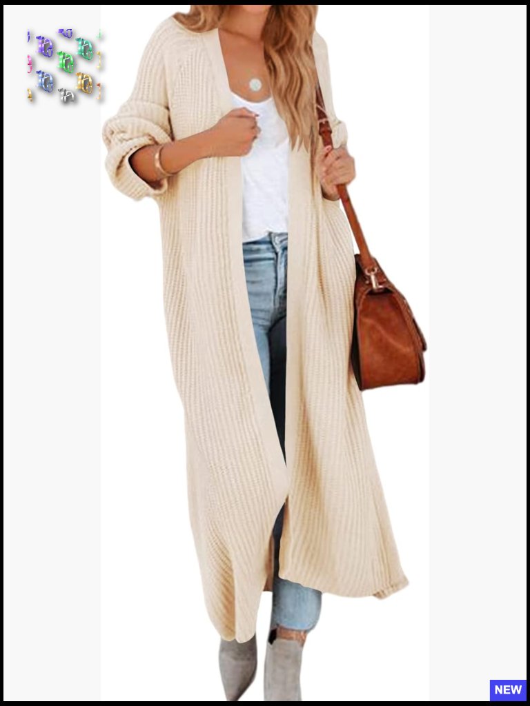 Oversized Long Cardigan Sweater Open Front Knit Duster Coat Relaxed Fit Flowy